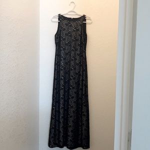 Night Way long, black/silver, sequin dress